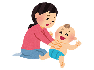 ベビーマッサージをしている様子